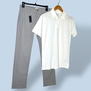 Crewcuts Kids Tech Pant & Performance Polo Shirt Set Gray Size 16 XXL Boys